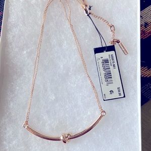 Kenneth Cole rose gold double strand knot necklace new adjustable